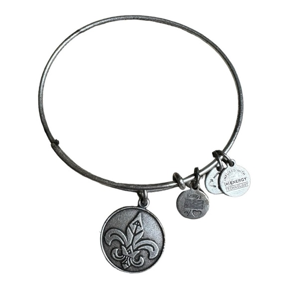 Alex and Ani Fleur De Lis Charm Bangle - Picture 1 of 4